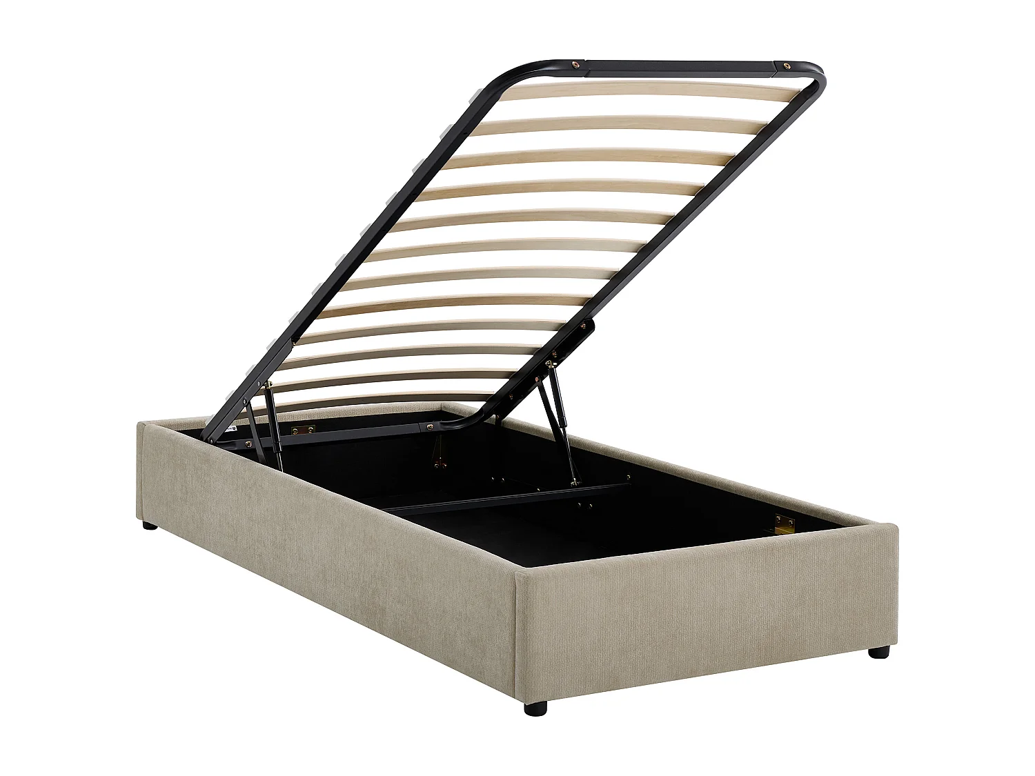 Sommier coffre 90 x 200 cm en tissu chenille - Beige -  FIRMEO de YSMÉE