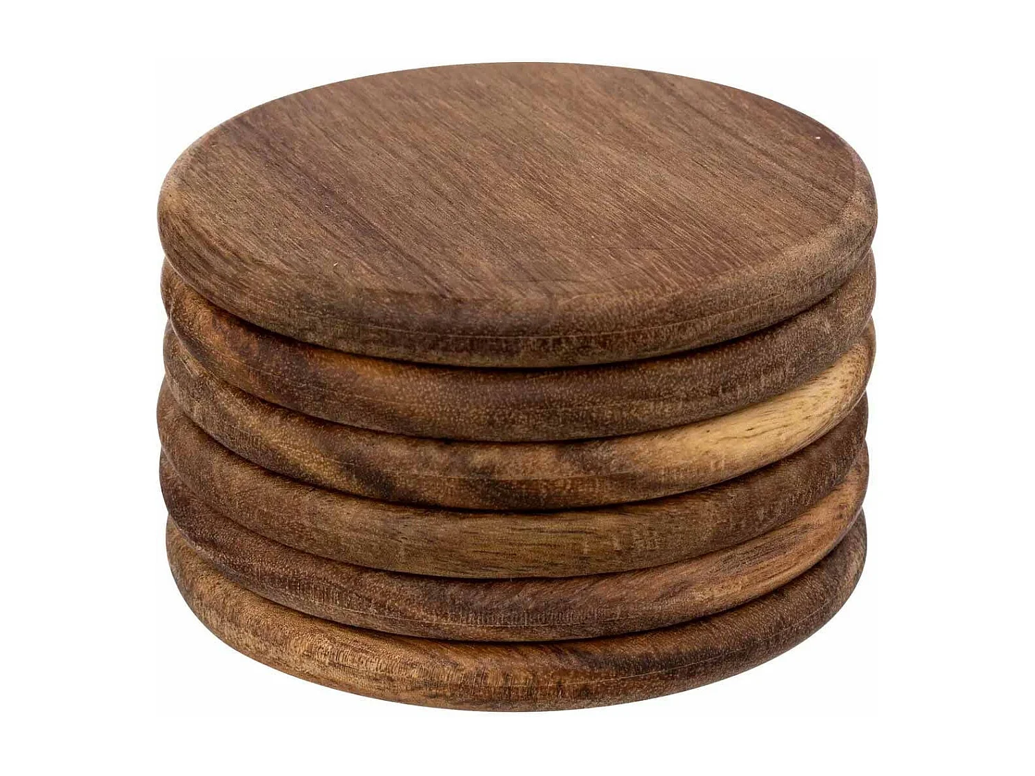 Lot de 6 Dessous de Verre "Acacia" 10cm Marron