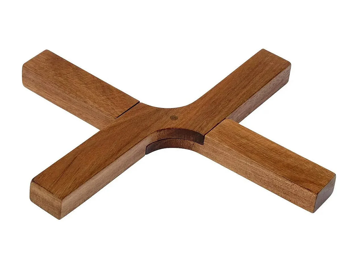 Dessous de Plat en Bois "Croix" 21cm Marron