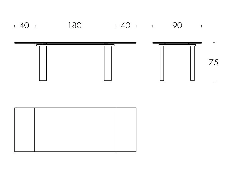 Table extensible en verre Brooklyn - Canaletto Base en noyer Rail en aluminium Peint en gris charbon Rectangulaire Rectangulaire Verre en bronze