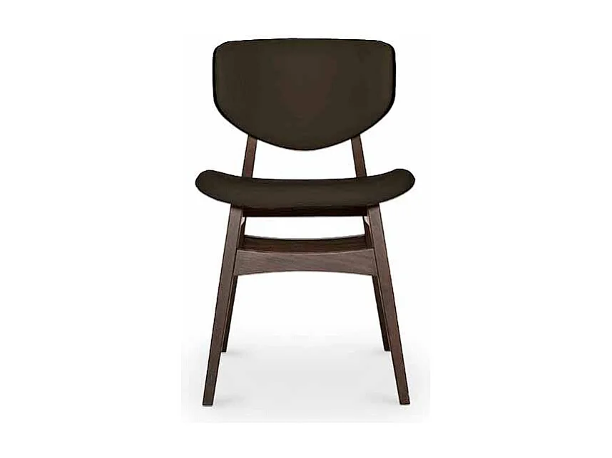 Zoe Chair - Canaletto walnoot structuur, donkerbruine nubuck eco-leer, standaardversie, bijpassende vouwen