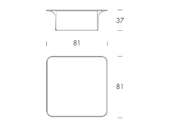 Bloom salontafel matte witte structuur Matt Creme porselein steengoed bovenblad 81 x 81 H. 37
