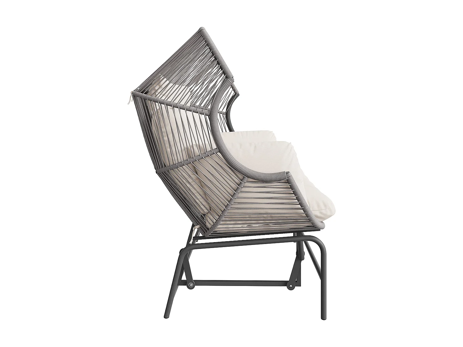 Balancelle de jardin double grise, balancelle d’extérieur,fauteuil œuf suspendu d’extérieur,idéale pour jardin