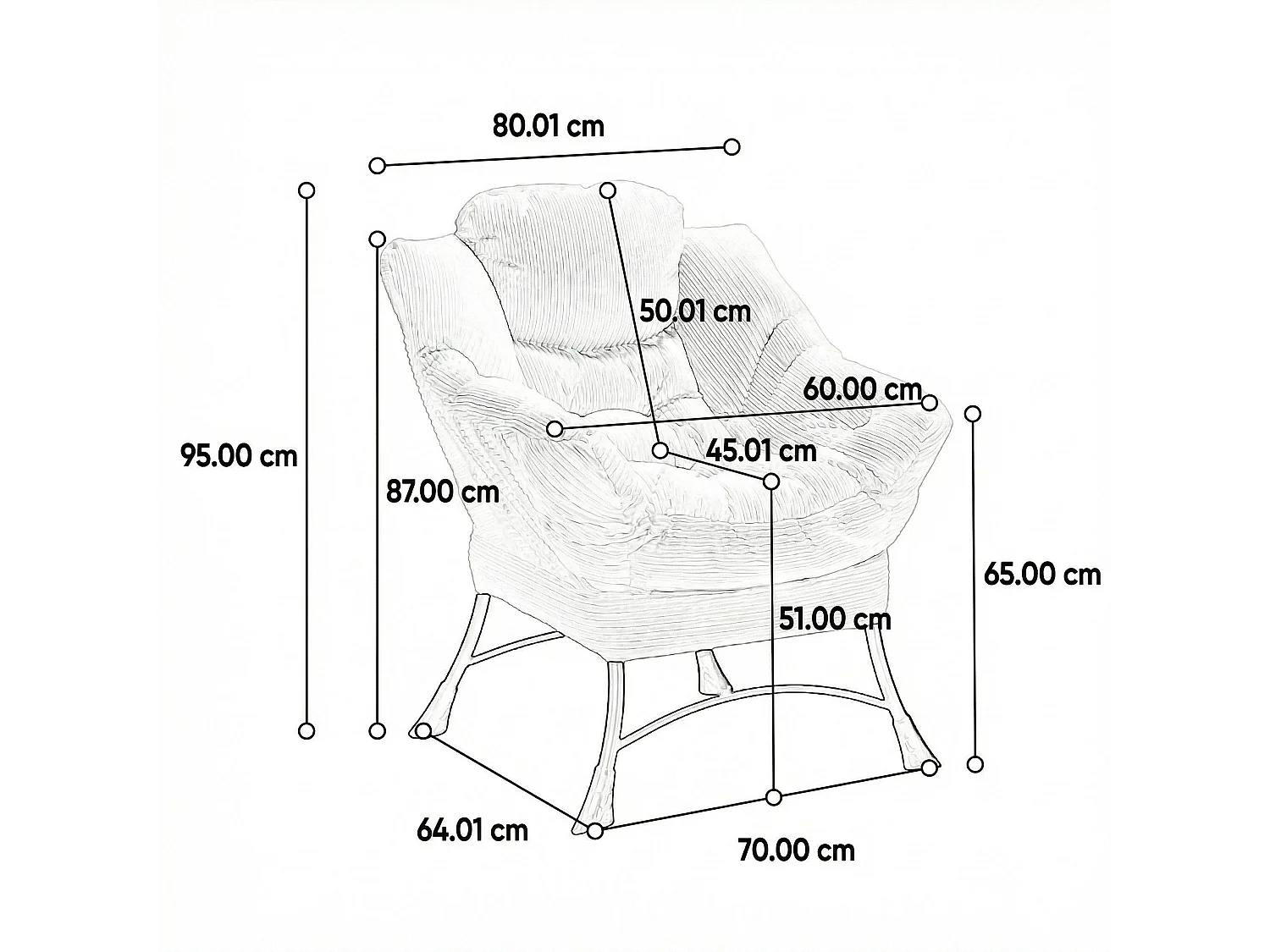 Fauteuil Lounge Moderne avec Accoudoirs et Poche Latérale, Fauteuil de Salon Rembourré,Fauteuil d’Angle