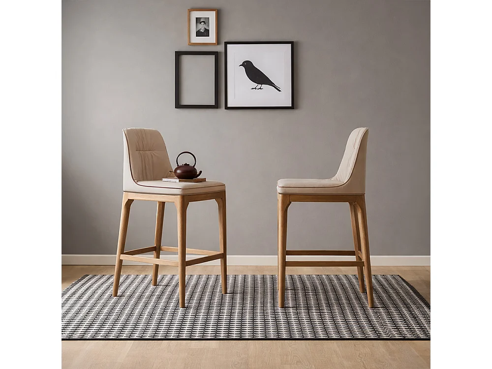 Mivida krukbasis in Canaletto walnoot en beige eco-leer stof