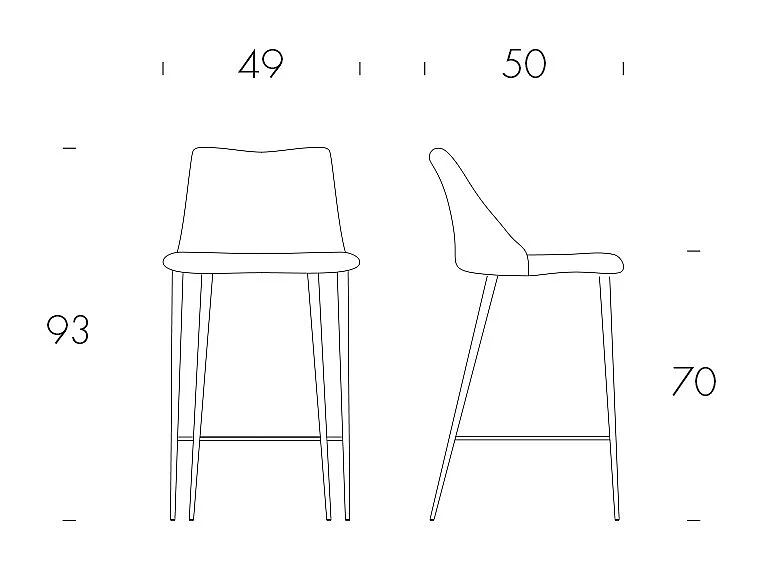 Tabouret en agata avec base gris charbon et tissu en cuir éco crème