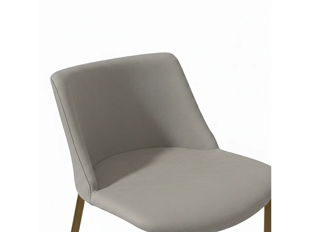 Tabouret en agate avec base gris charbon et tissu en cuir éco gris mouette