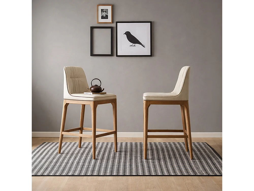 Mivida krukbasis in Canaletto walnoot en beige eco-leer stof
