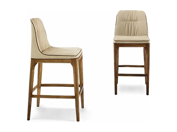 Mivida krukbasis in Canaletto walnoot en beige eco-leer stof