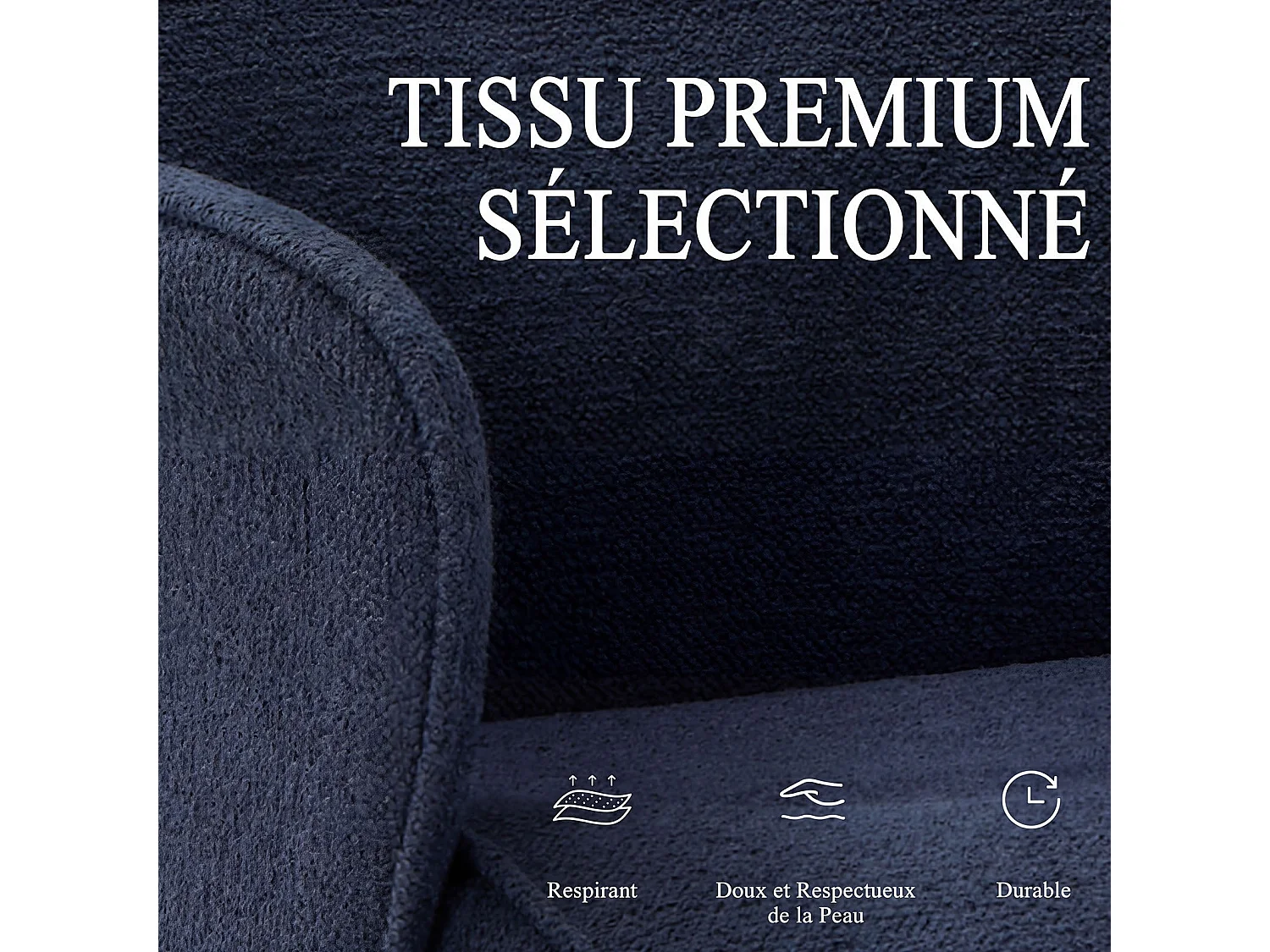 Ergonomische bureaustoel met hoog schelpvormig rugleuning, verstelbare hoogte - Blauw