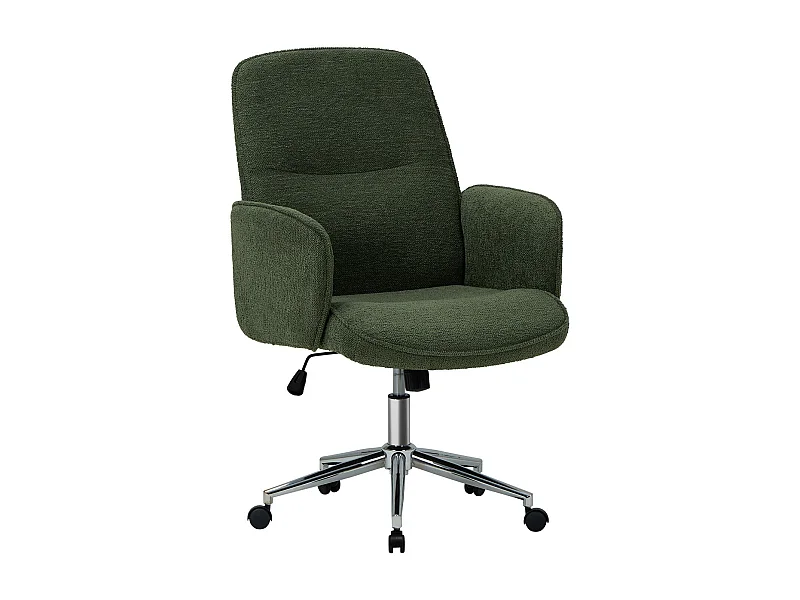Chaise de bureau ergonomique à dossier haut en forme de coquille, hauteur réglable, vert