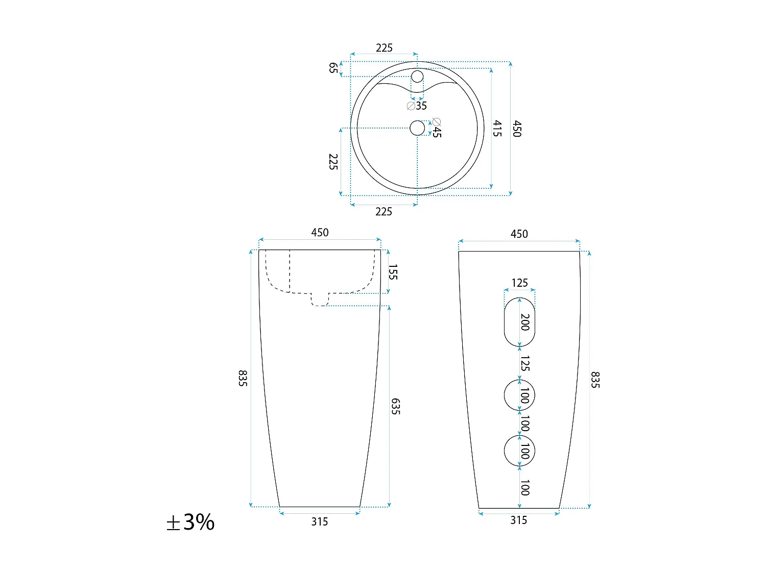 Vasque Autoportante Rea Anya Savana Matt Beige