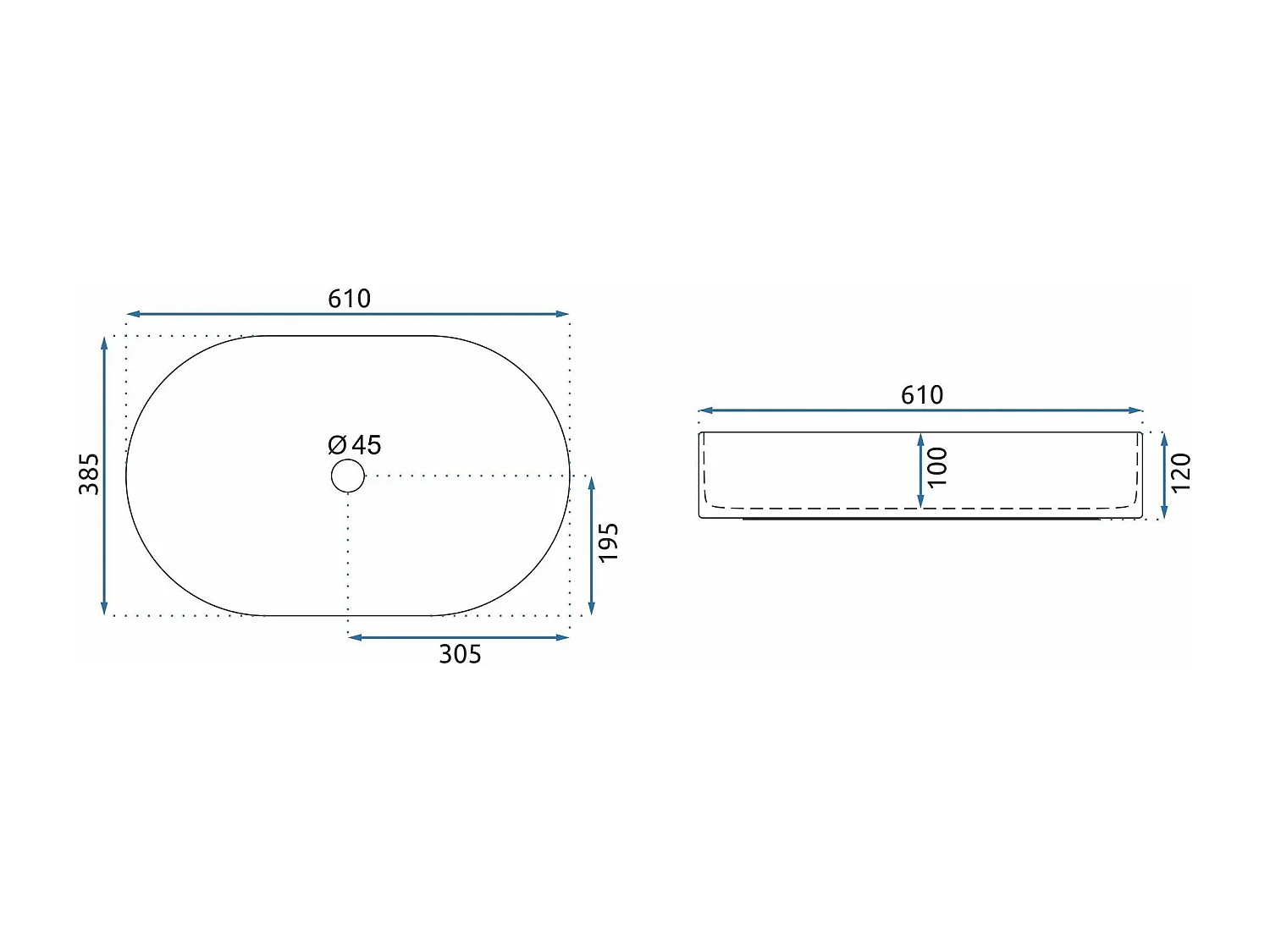 Opzetwastafel Rea NADIA 60 Beige