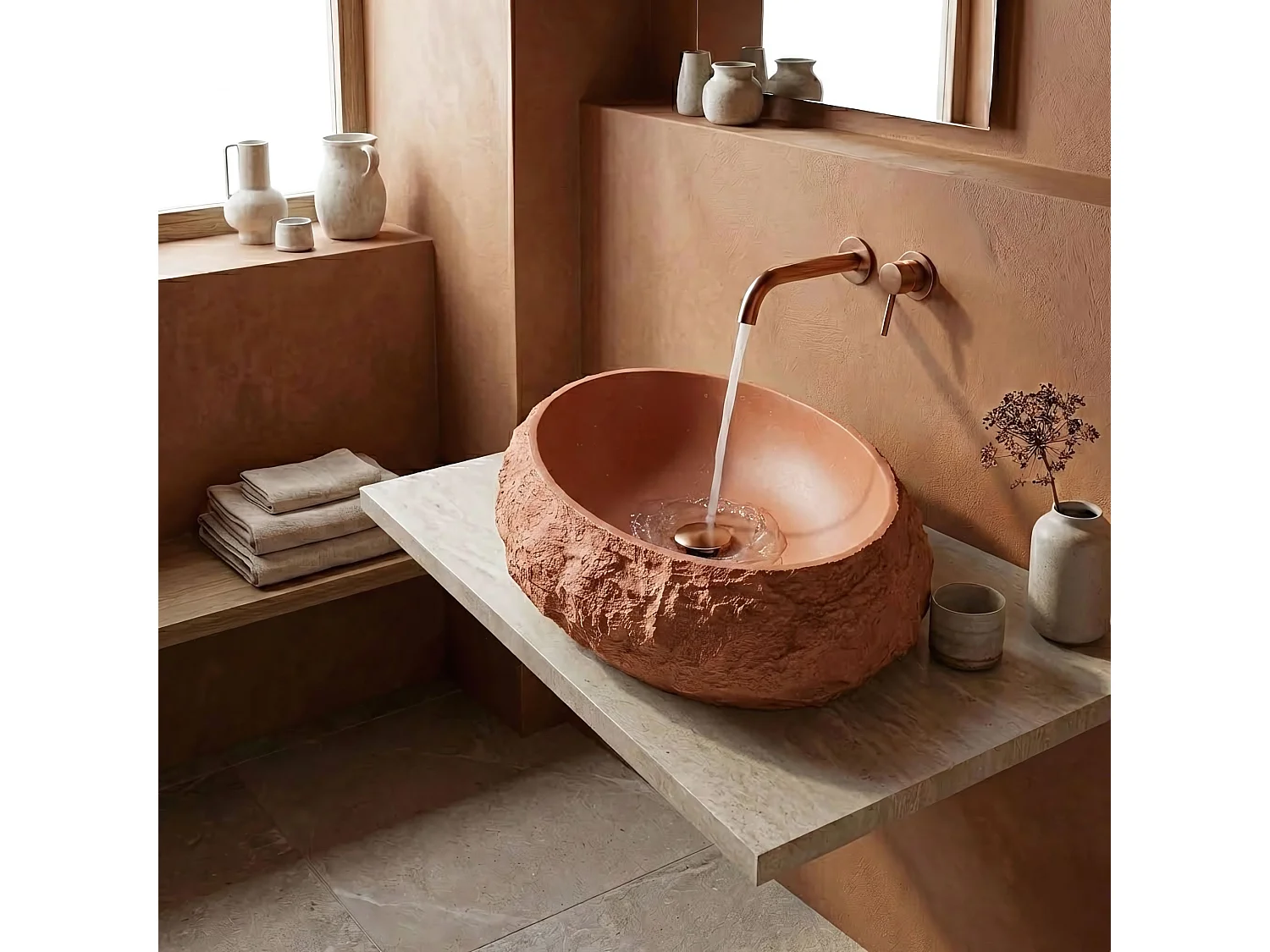 Vasque À Poser Rea Mika Orange