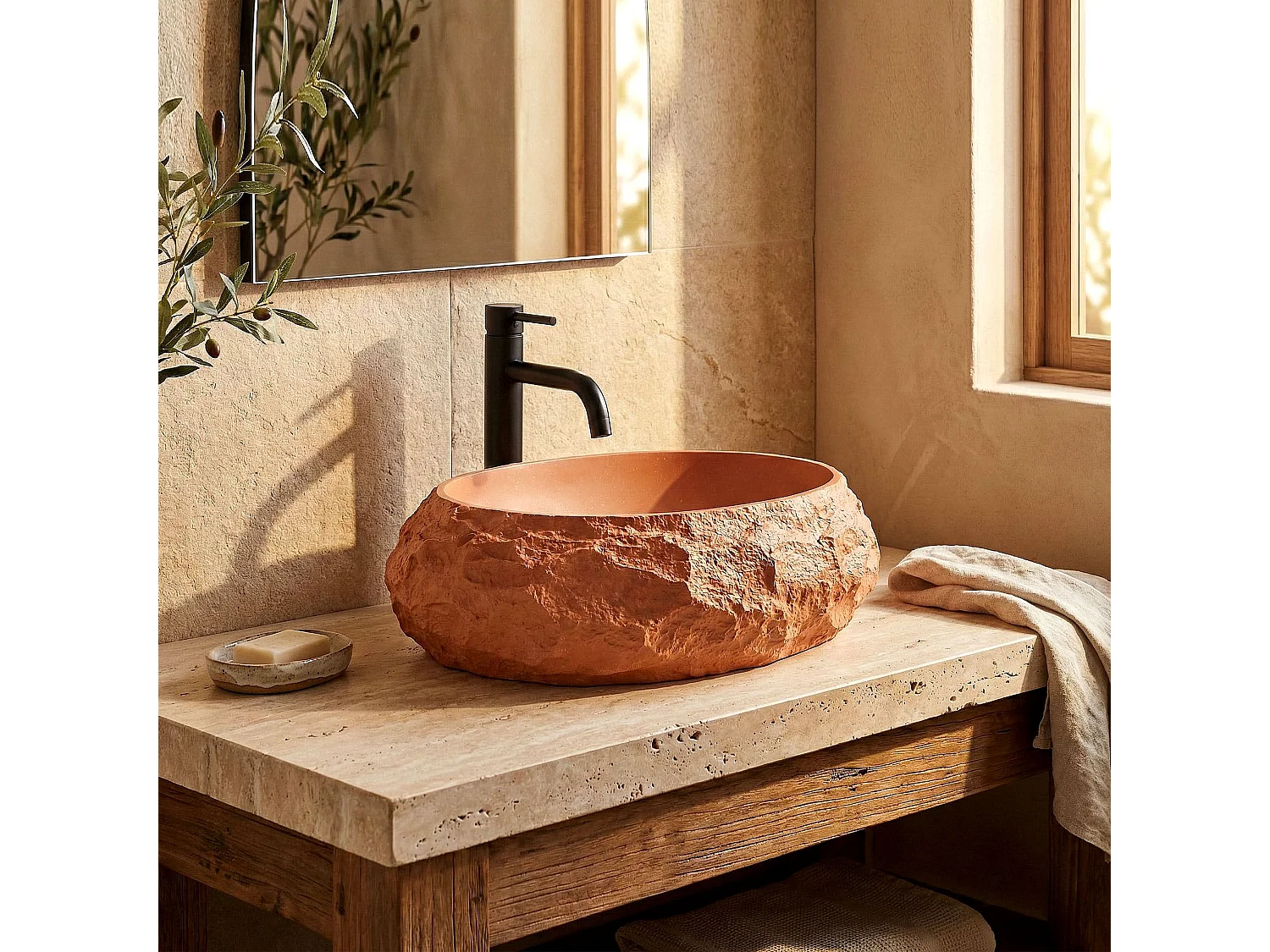 Vasque À Poser Rea Mika Orange