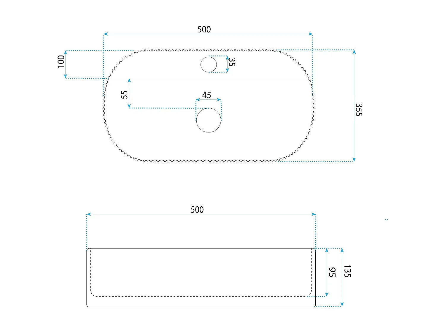Opzetwastafel Rea Marcela 50 Vanilla Beige