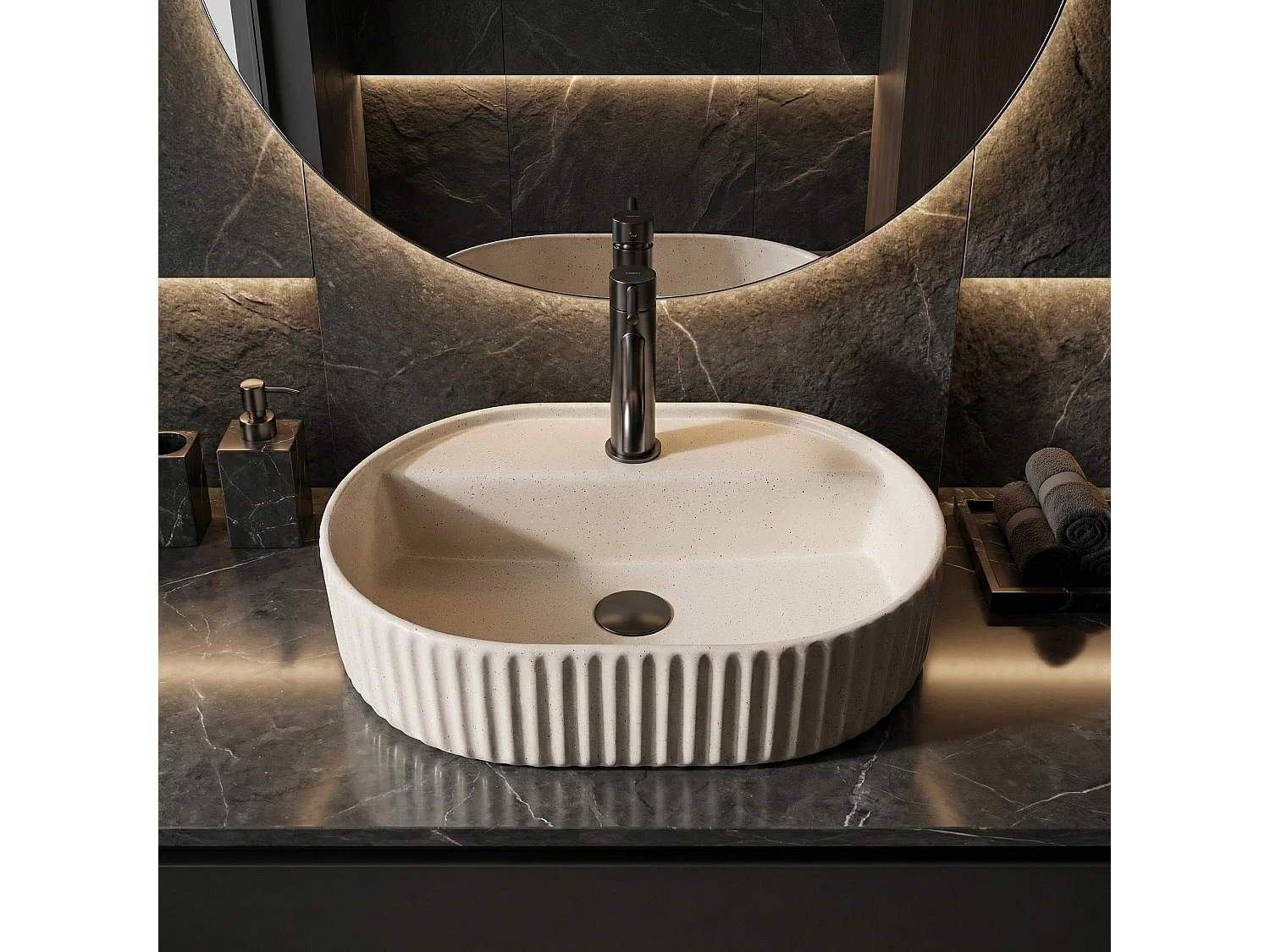 Opzetwastafel Rea Marcela 50 Vanilla Beige