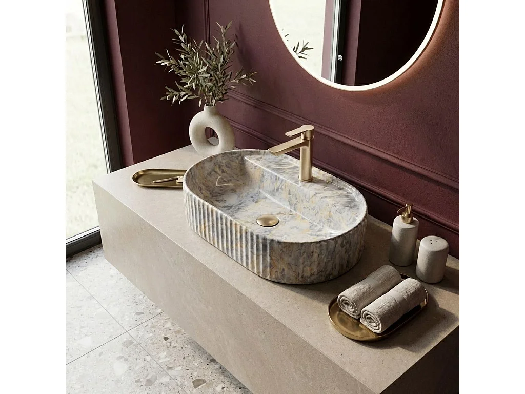 Vasque À Poser Rea Marcela 60 Ruststone Grey