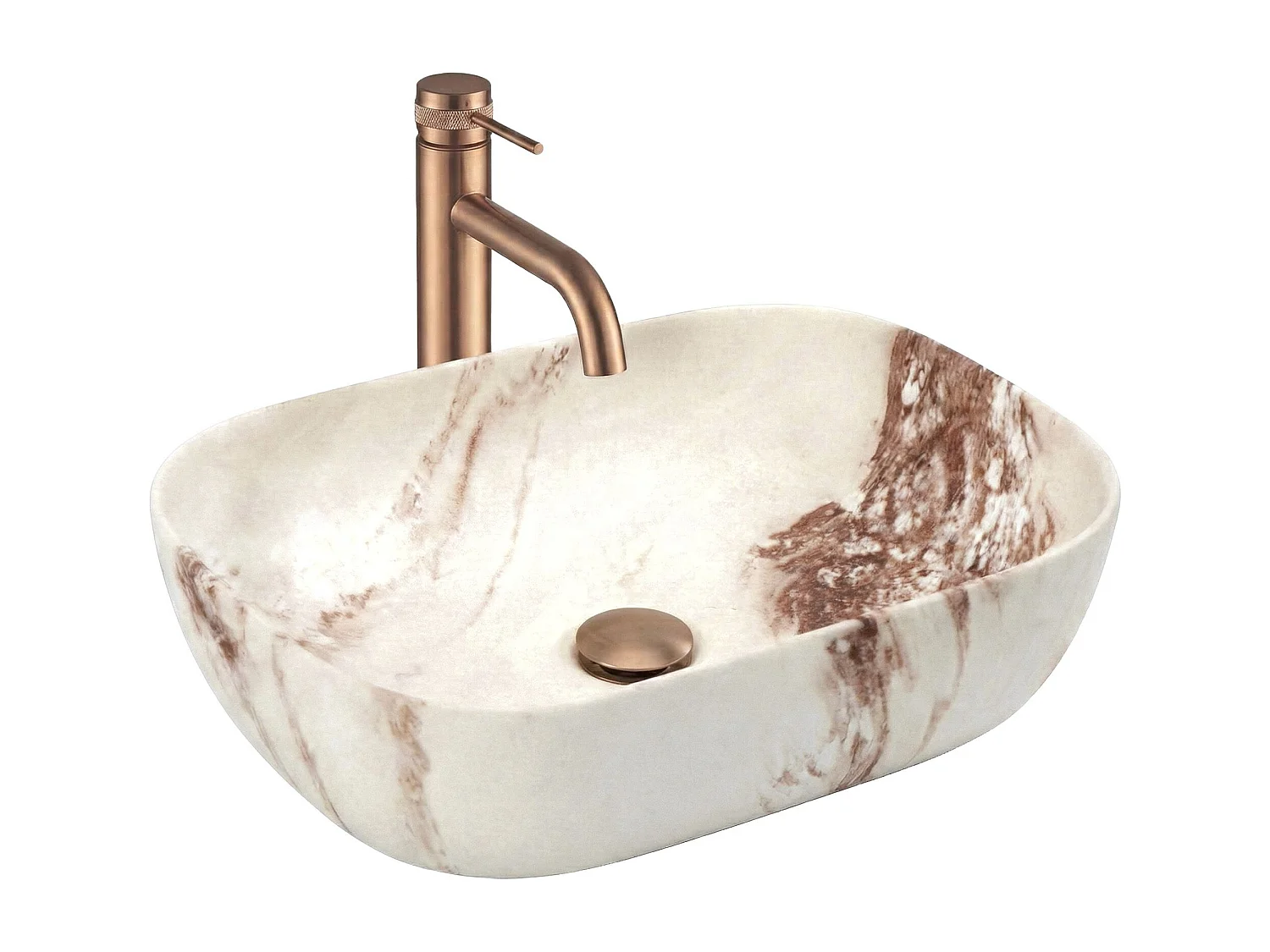 Vasque À Poser Rea Belinda Marrone Matt Beige