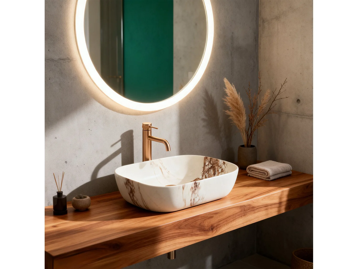 Vasque À Poser Rea Belinda Marrone Matt Beige