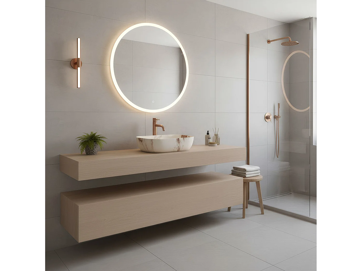 Vasque À Poser Rea Belinda Marrone Matt Beige