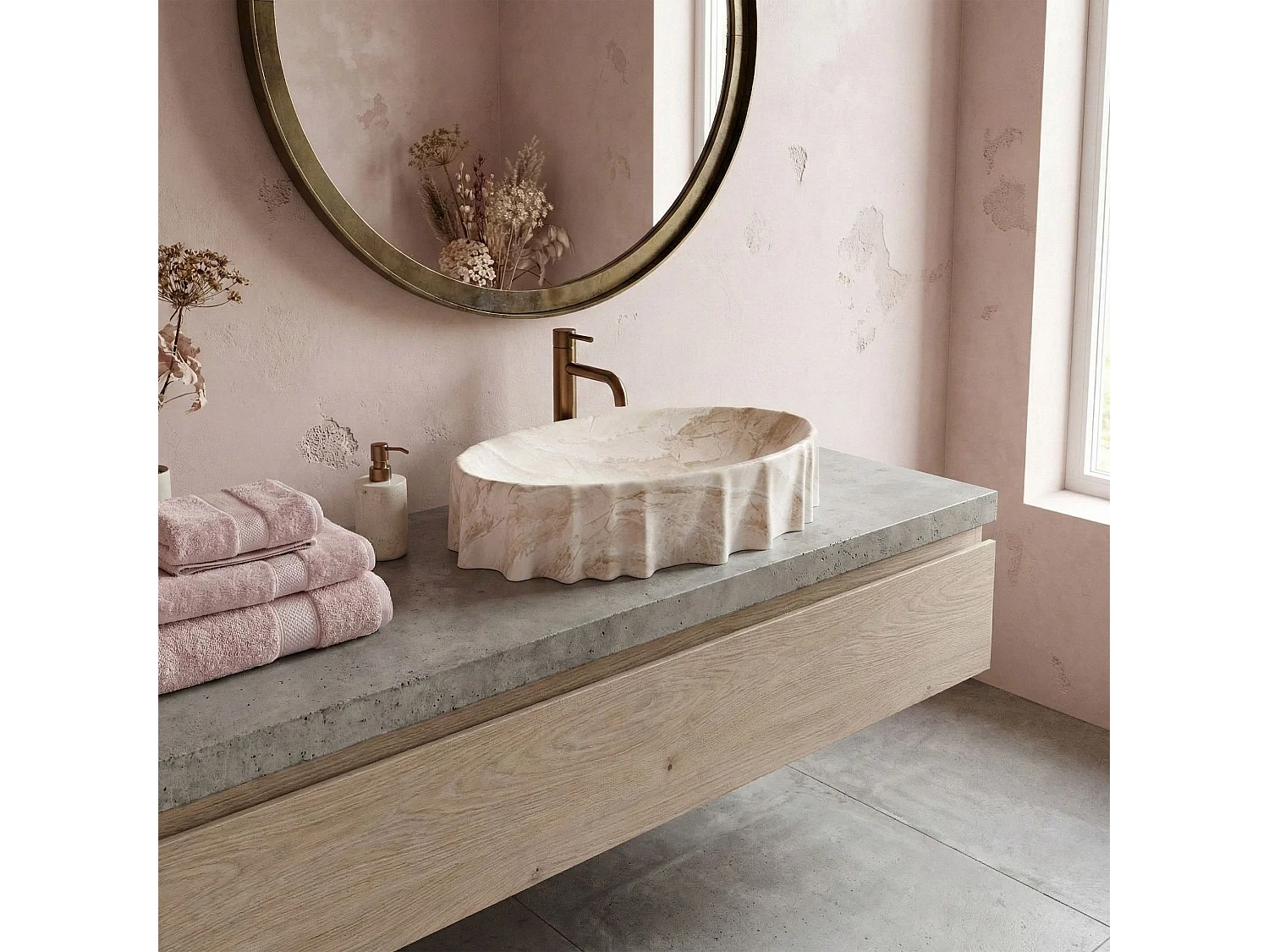 Vasque À Poser Rea Aurelia Reno Beige