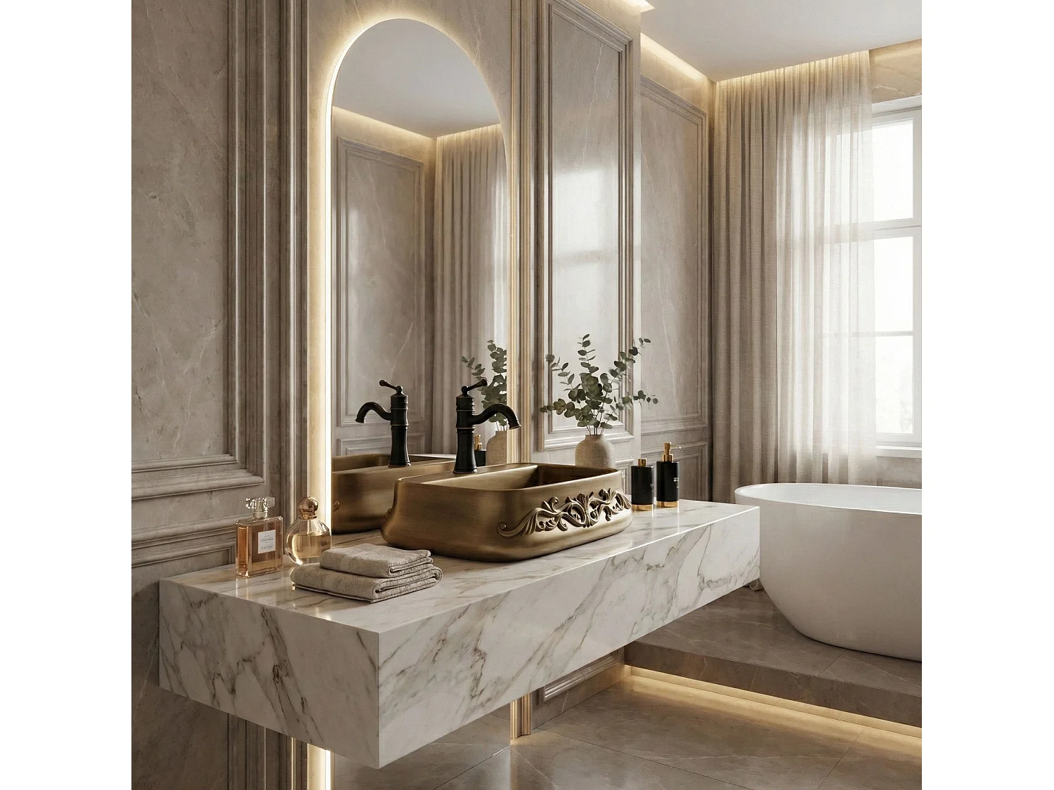 Vasque À Poser Rea Castel Copper, Antique Bronze