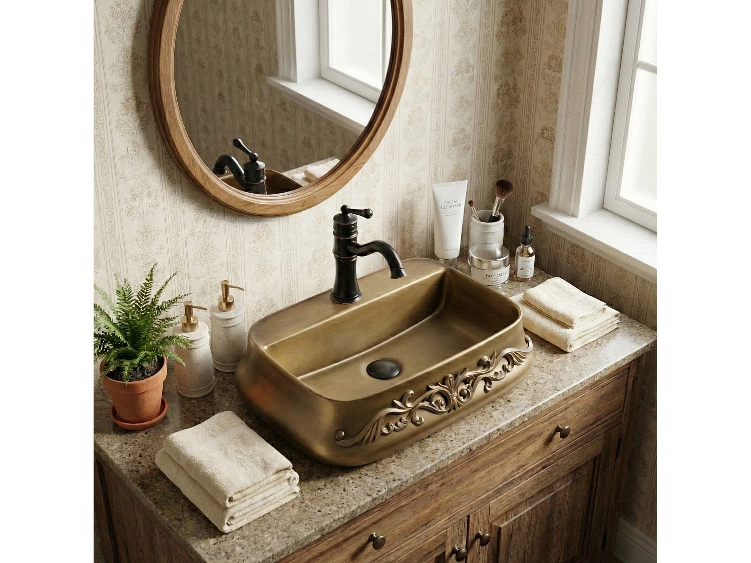Vasque À Poser Rea Castel Copper, Antique Bronze