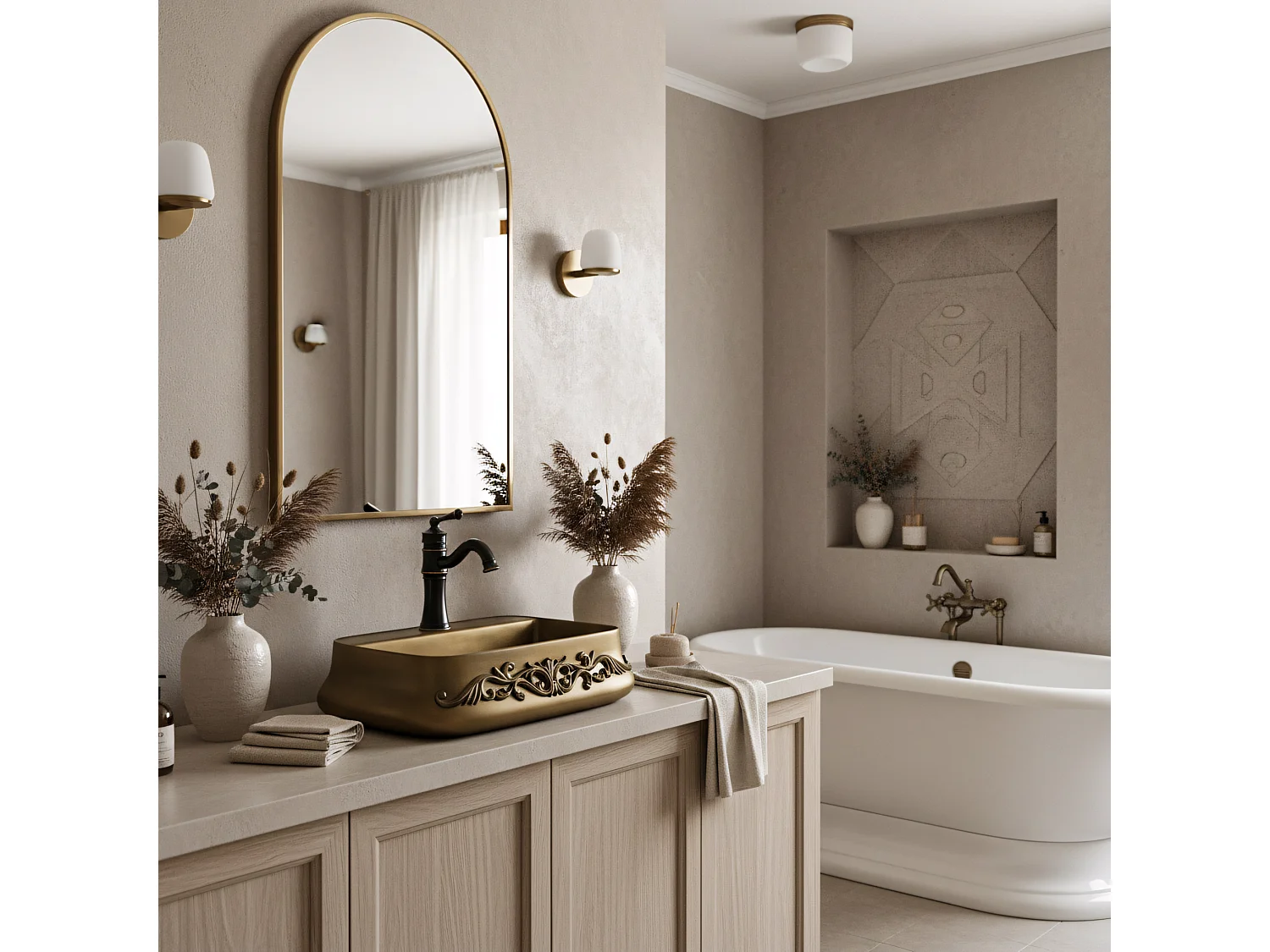 Vasque À Poser Rea Castel Copper, Antique Bronze