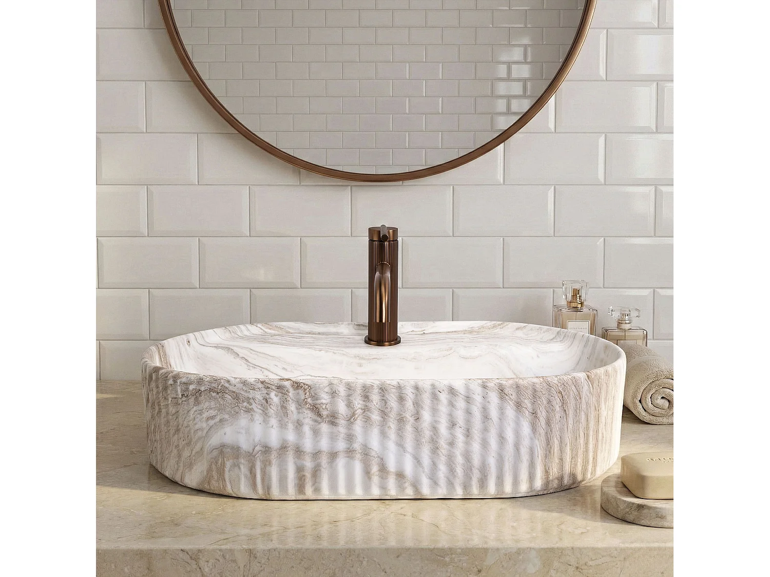 Opzetwastafel Rea Marcela 60 Kallisto Beige