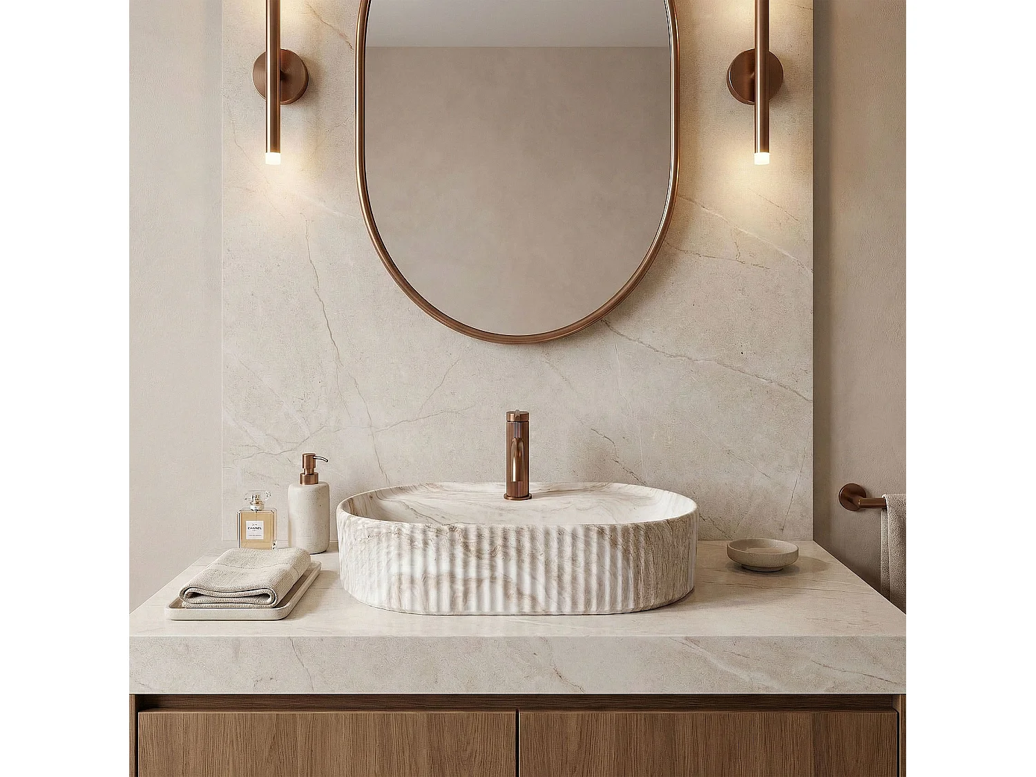 Opzetwastafel Rea Marcela 60 Kallisto Beige