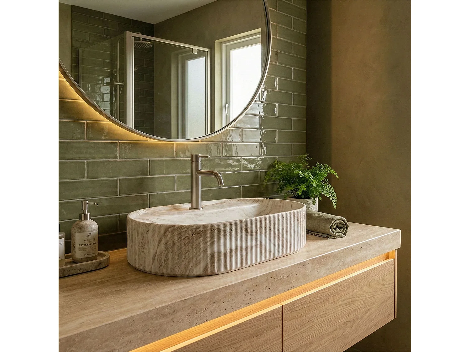 Opzetwastafel Rea Marcela 60 Kallisto Beige