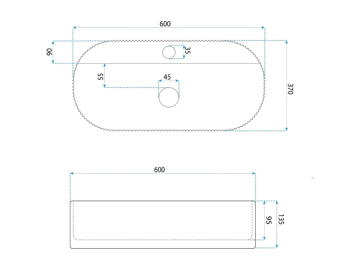 Opzetwastafel Rea Marcela 60 Kallisto Beige
