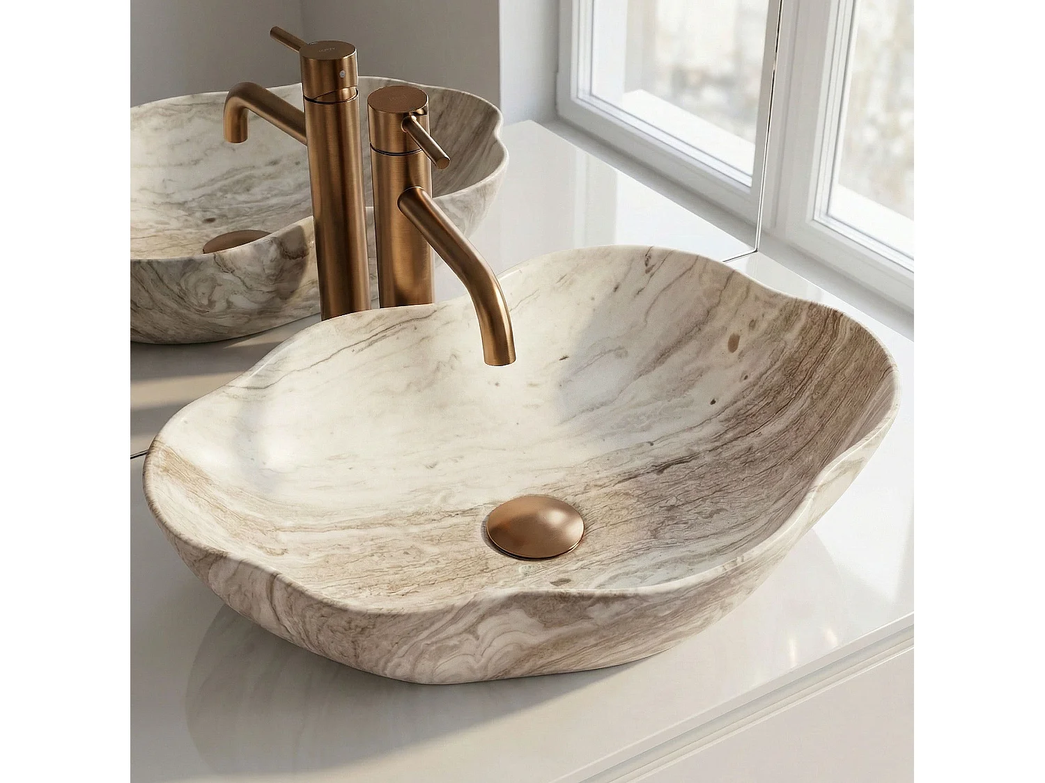 Opzetwastafel Rea Pearn Saturn Beige