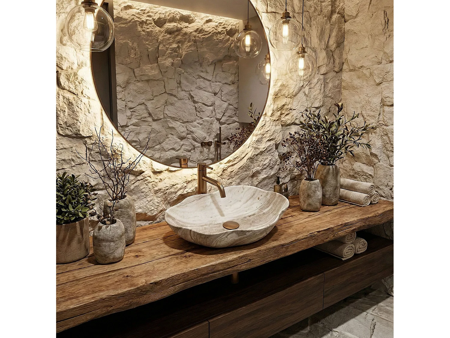 Opzetwastafel Rea Pearn Saturn Beige