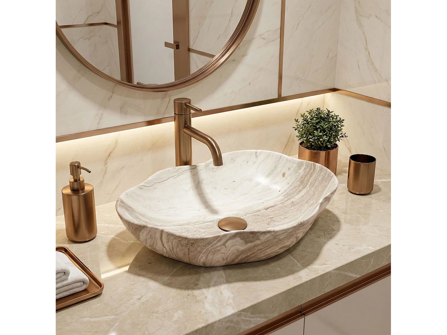 Opzetwastafel Rea Pearn Saturn Beige