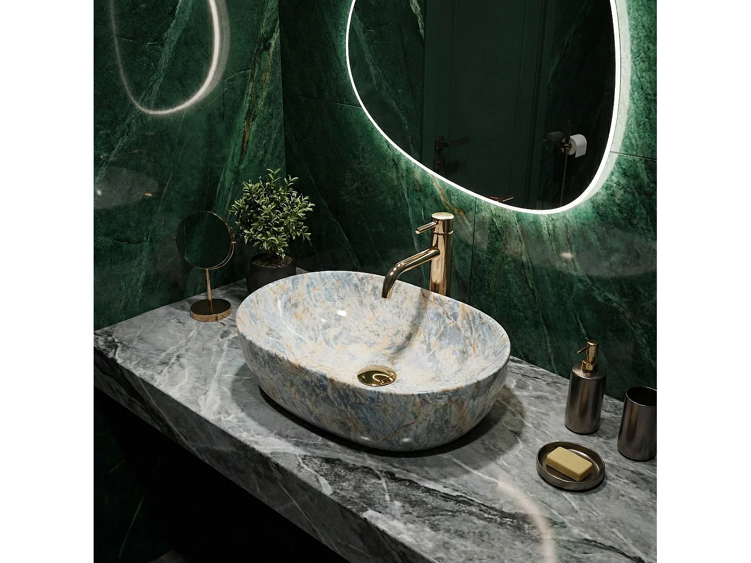 Vasque À Poser Rea Amelia Rustrstone 48 Beige