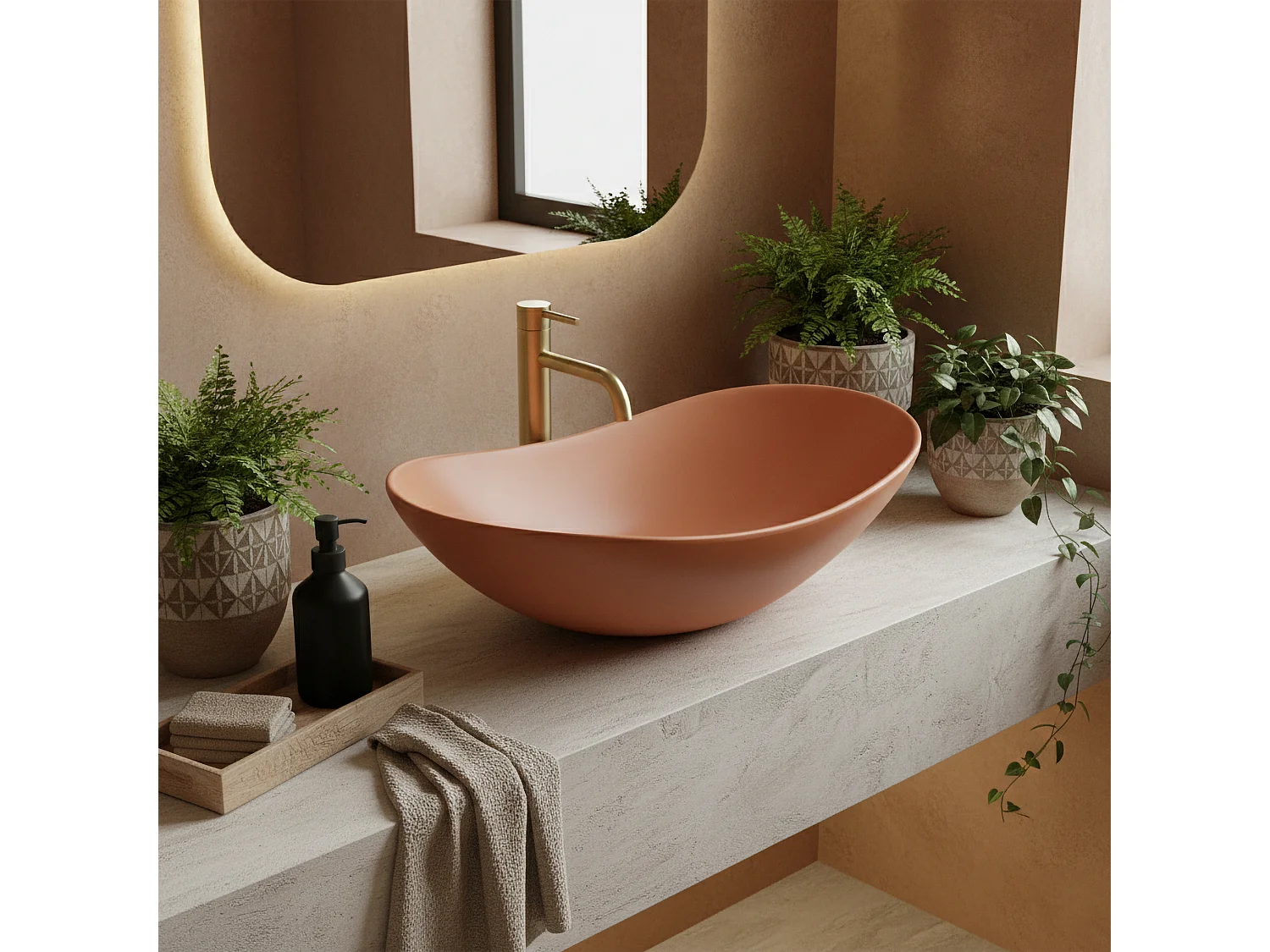 Vasque À Poser Rea Royal Cinnamon Matt Orange