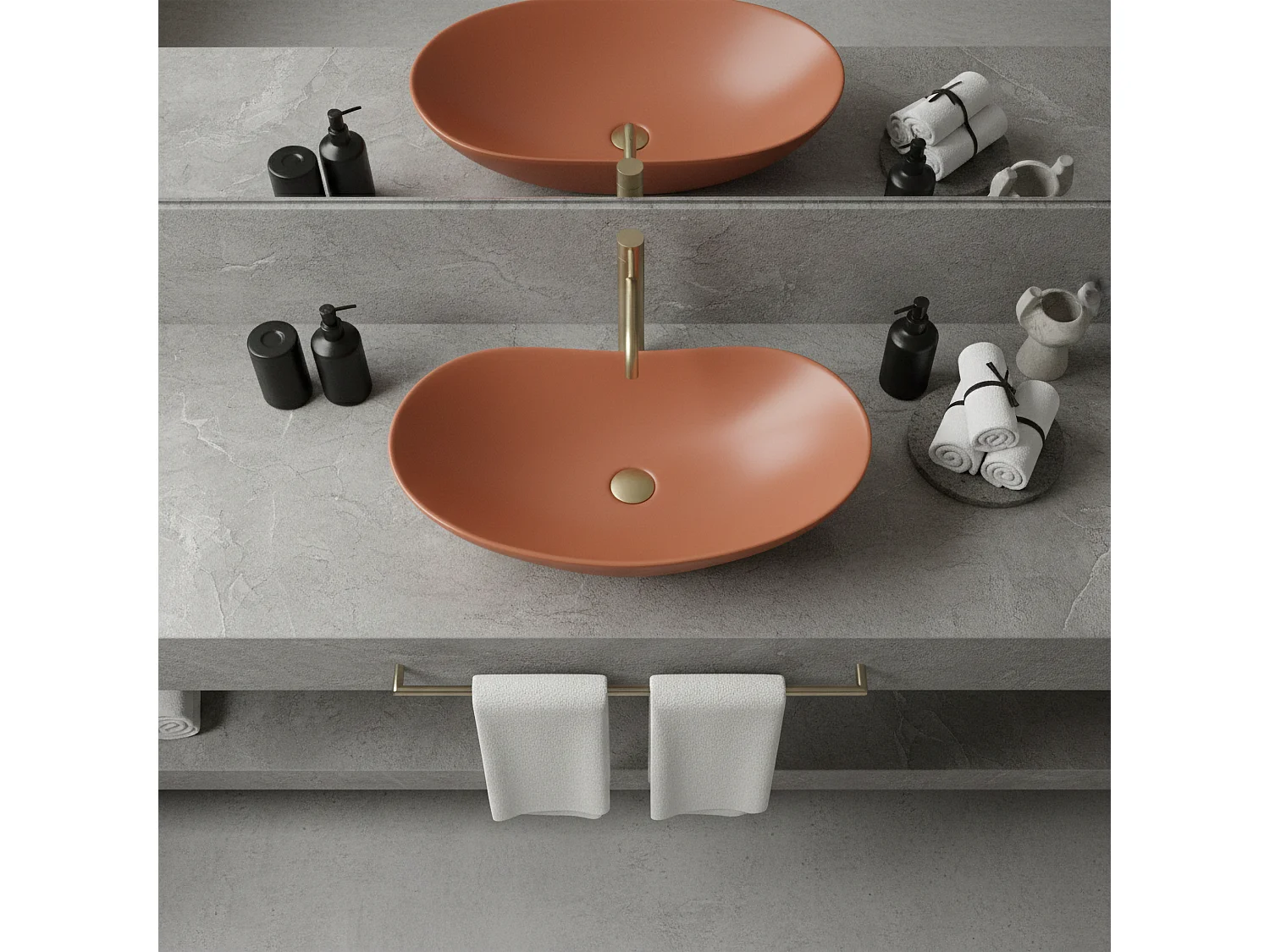 Vasque À Poser Rea Royal Cinnamon Matt Orange