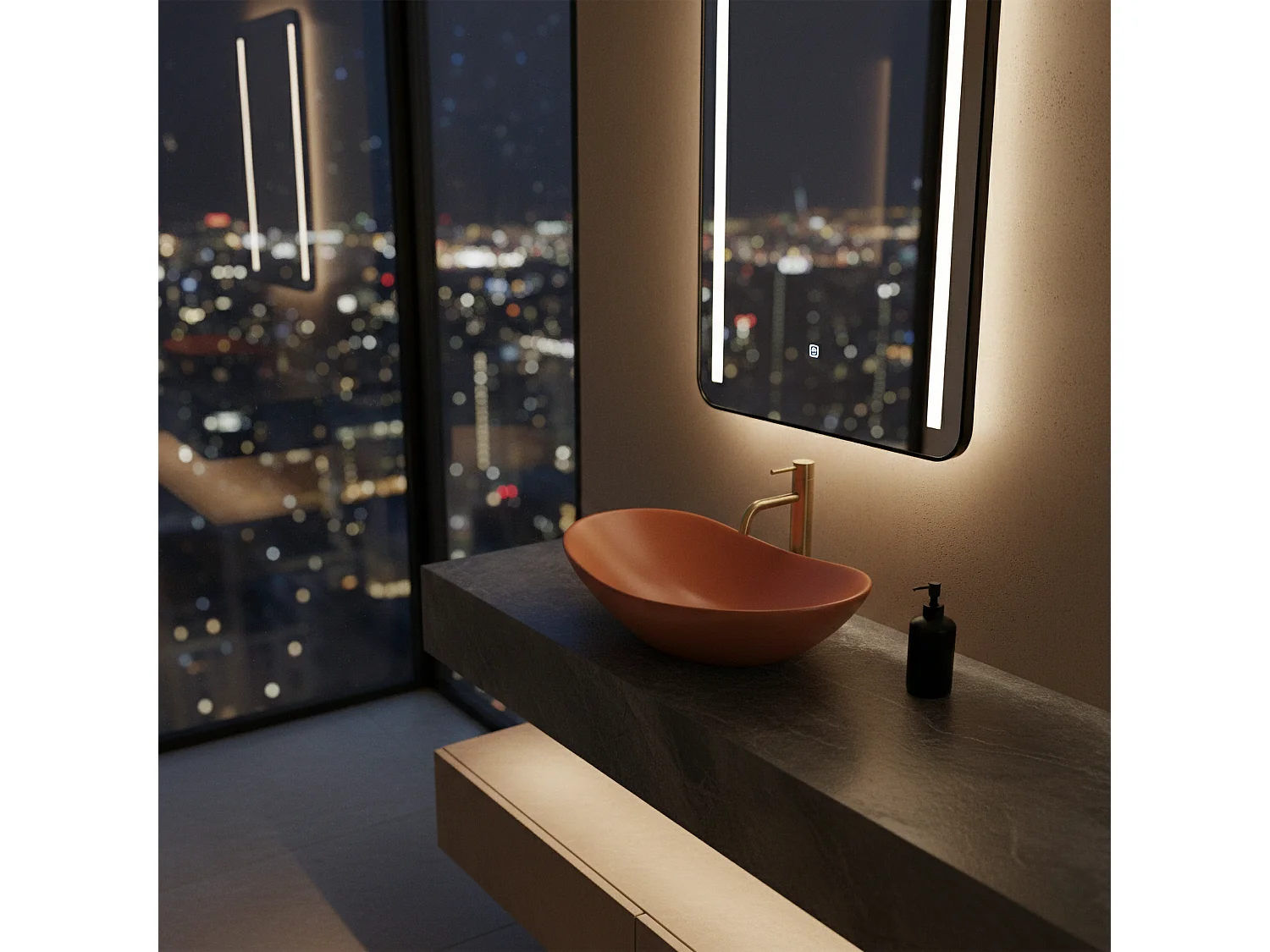 Vasque À Poser Rea Royal Cinnamon Matt Orange