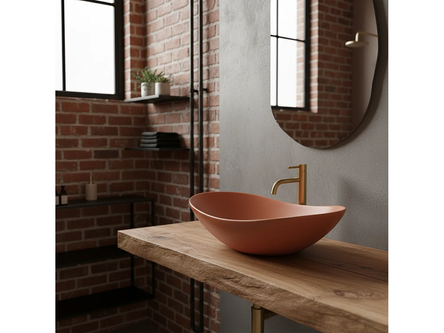 Vasque À Poser Rea Royal Cinnamon Matt Orange