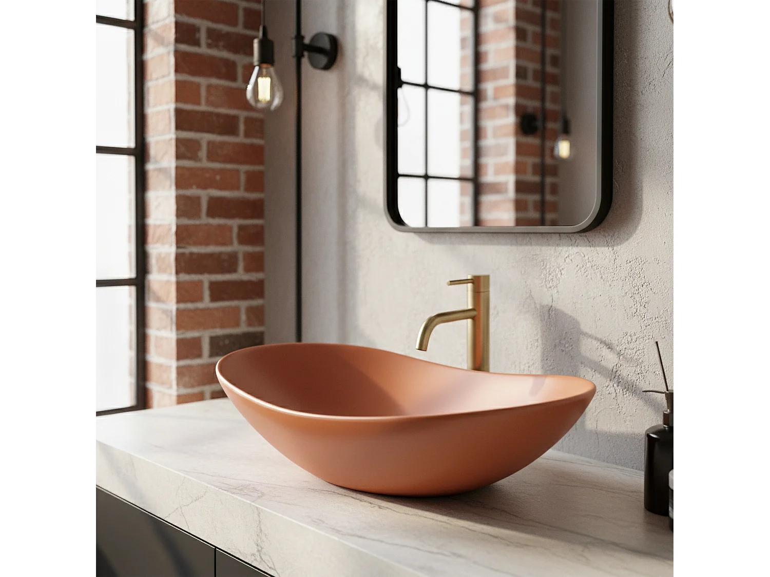 Vasque À Poser Rea Royal Cinnamon Matt Orange