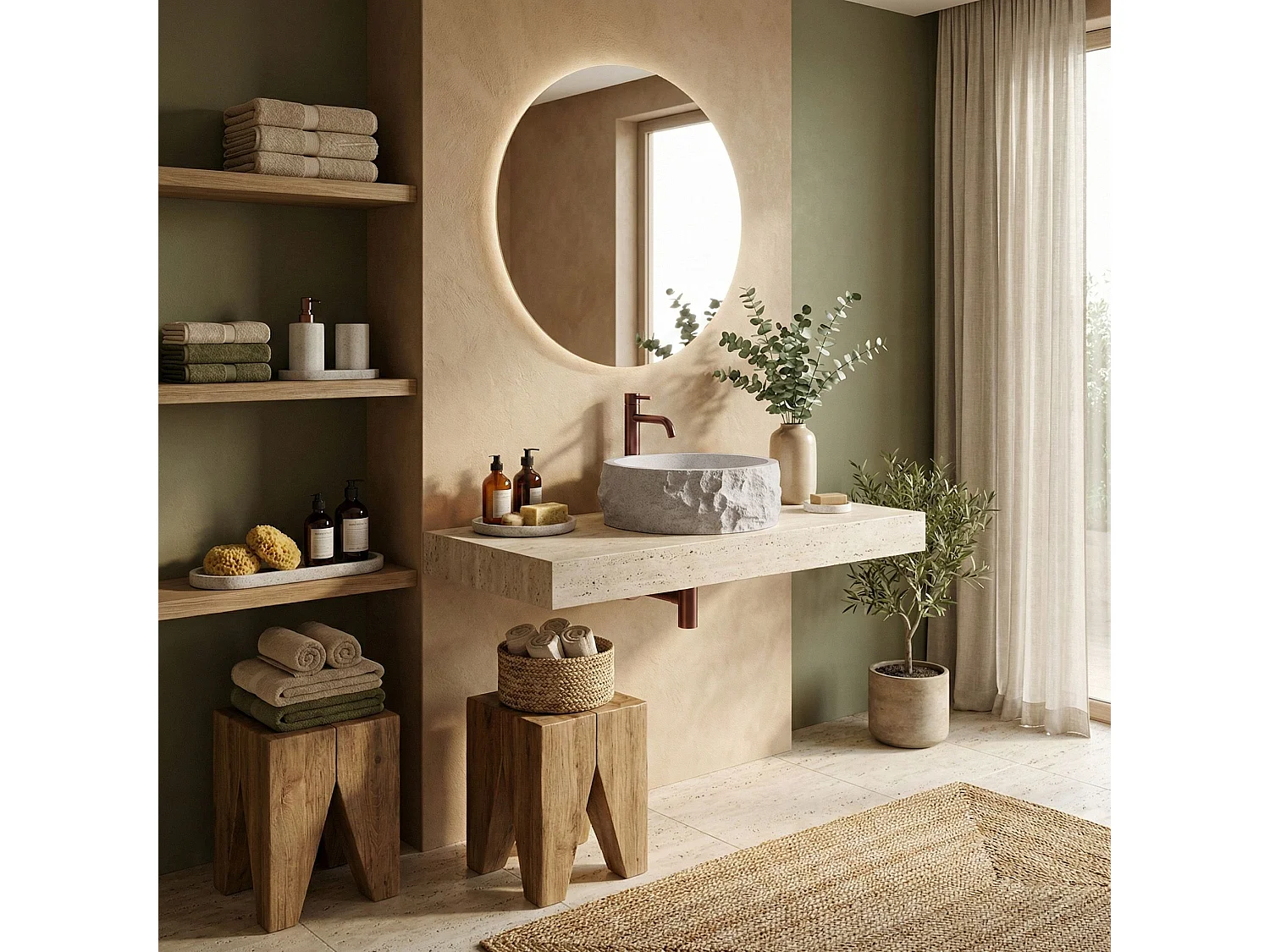 Vasque À Poser Rea Alice Moon Beige