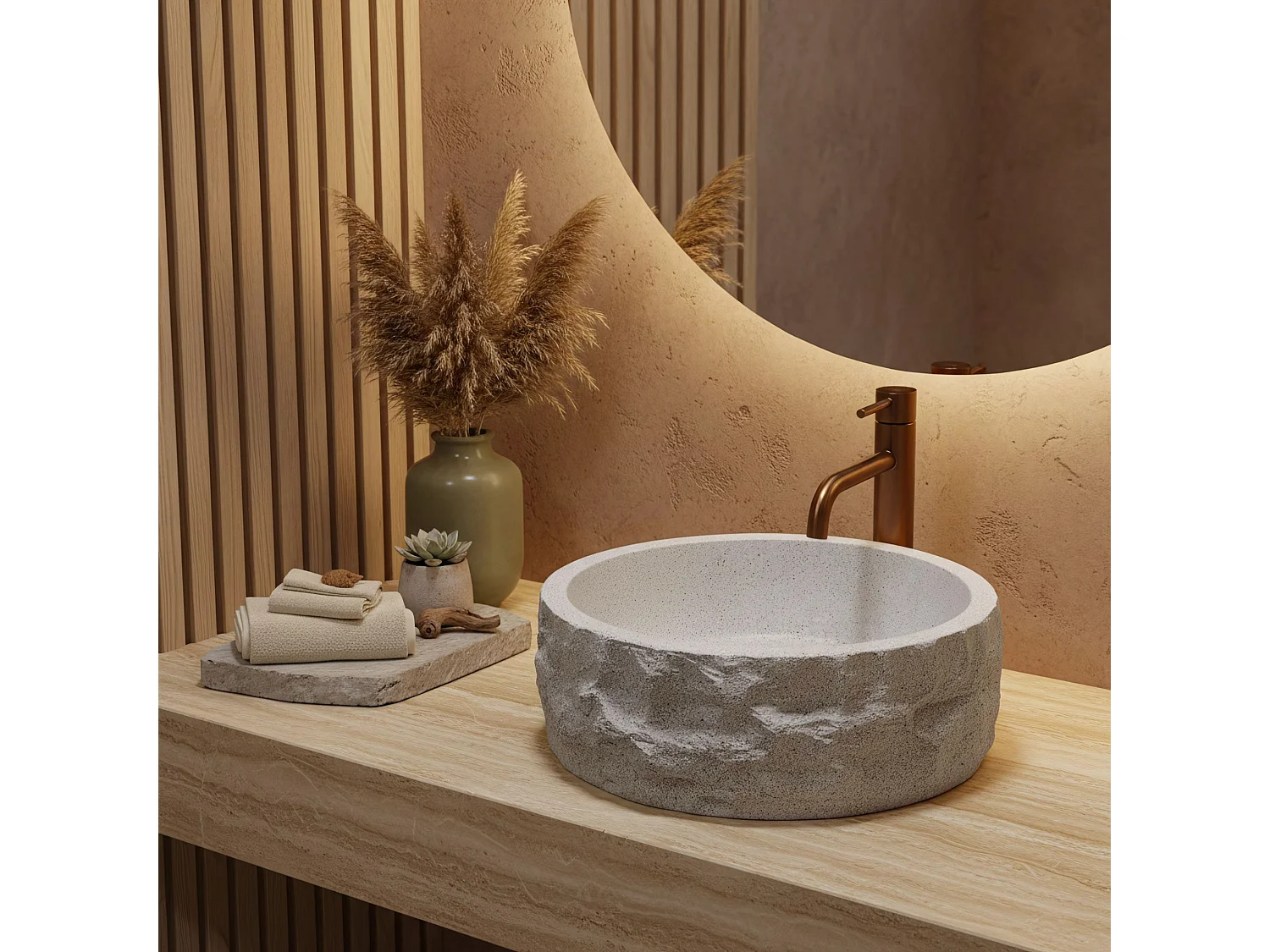 Vasque À Poser Rea Alice Moon Beige