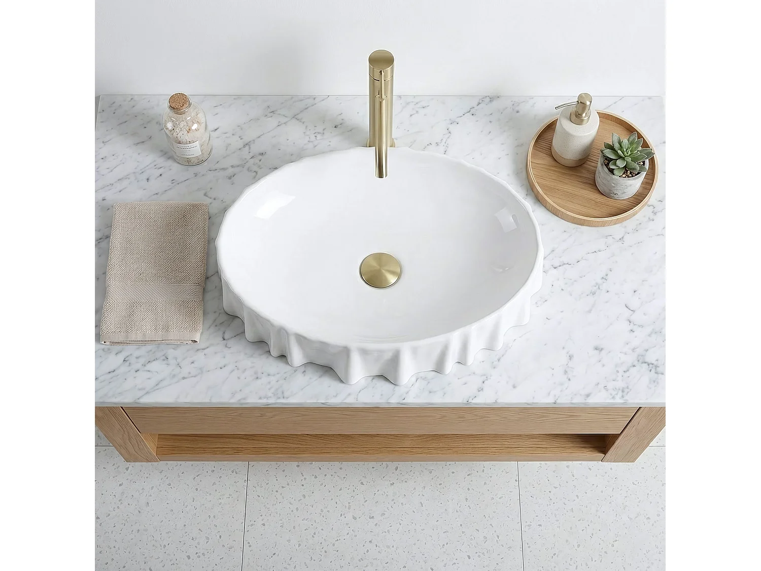 Vasque À Poser Rea Aurelia White