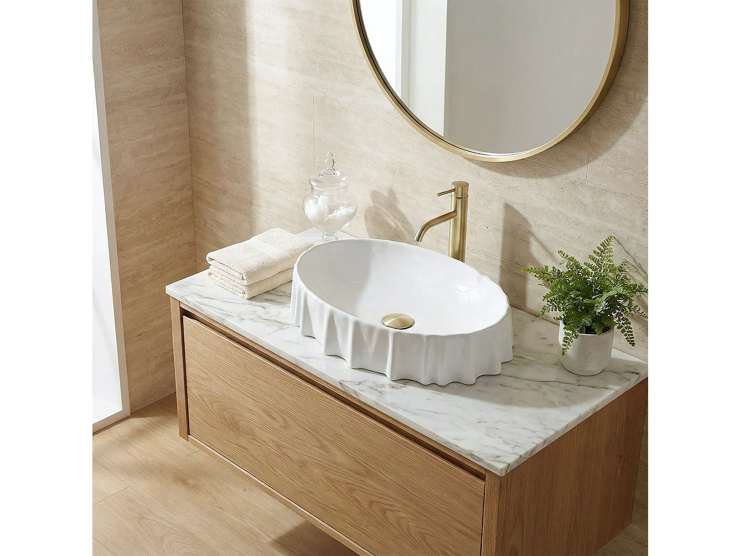 Vasque À Poser Rea Aurelia White