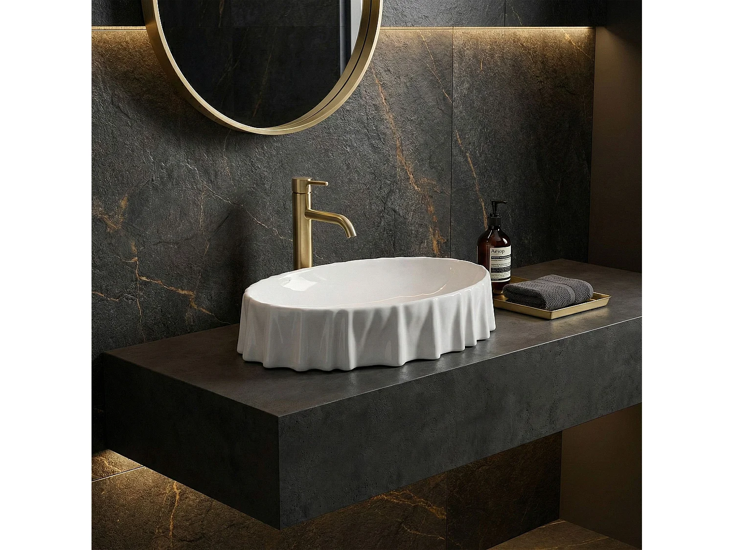 Vasque À Poser Rea Aurelia White