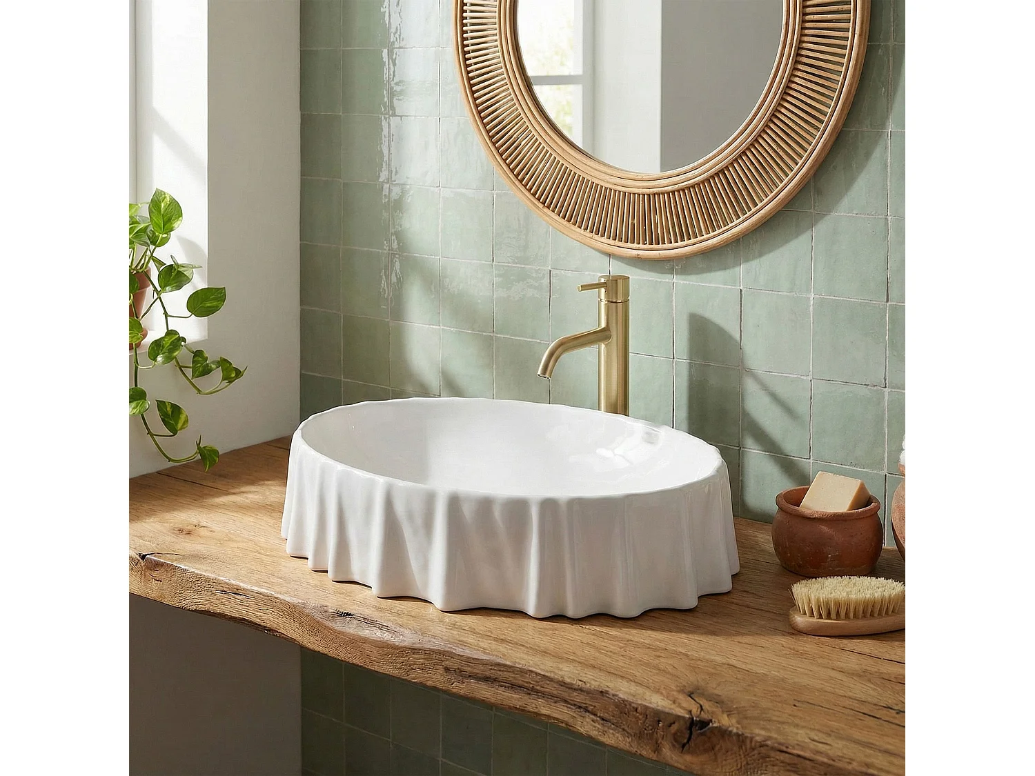 Vasque À Poser Rea Aurelia White