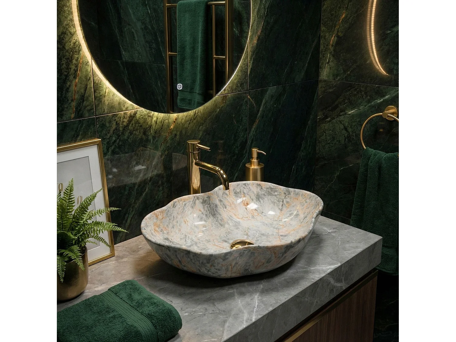 Vasque À Poser Rea Pearl Ruststone Beige