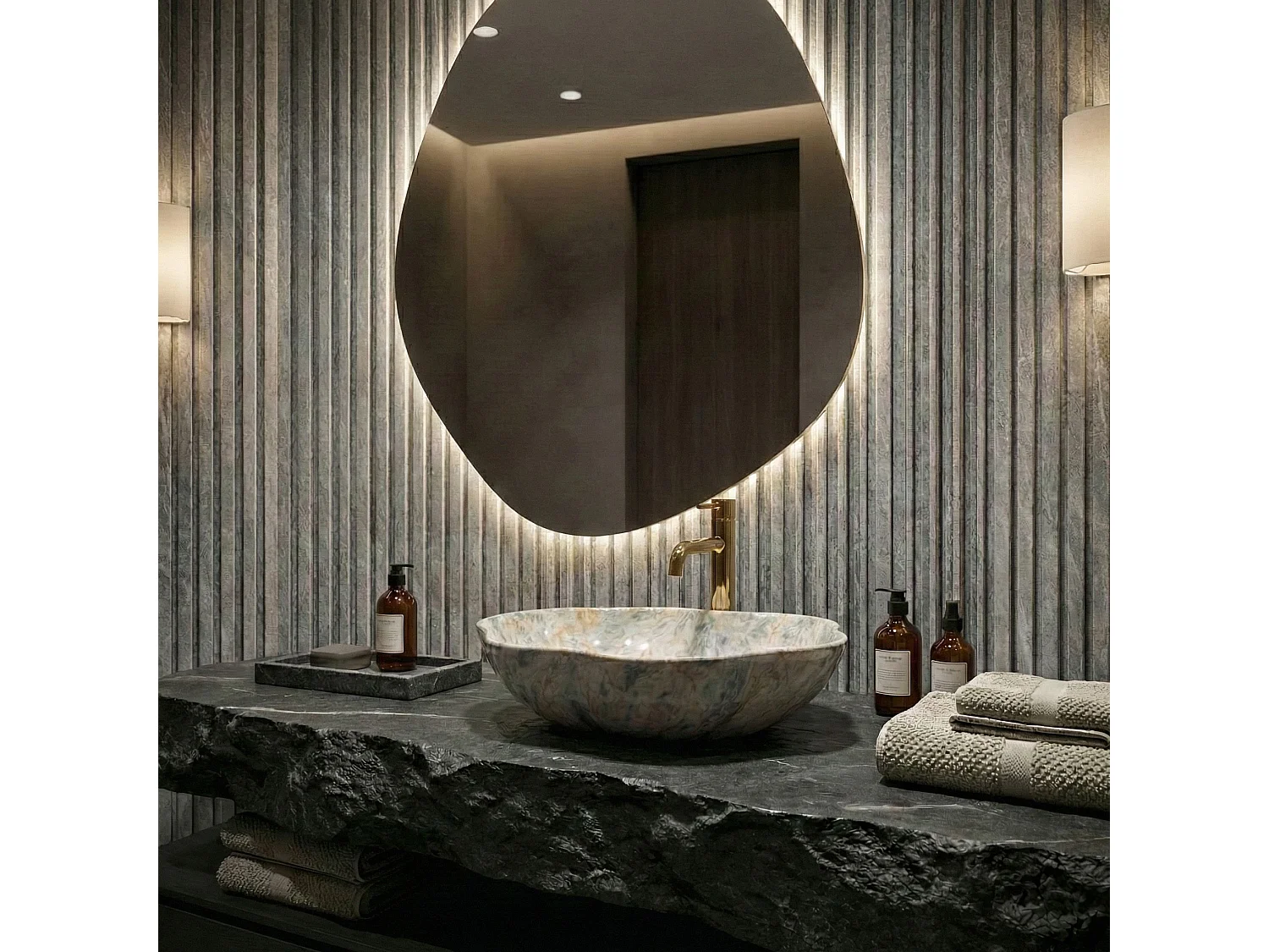 Vasque À Poser Rea Pearl Ruststone Beige